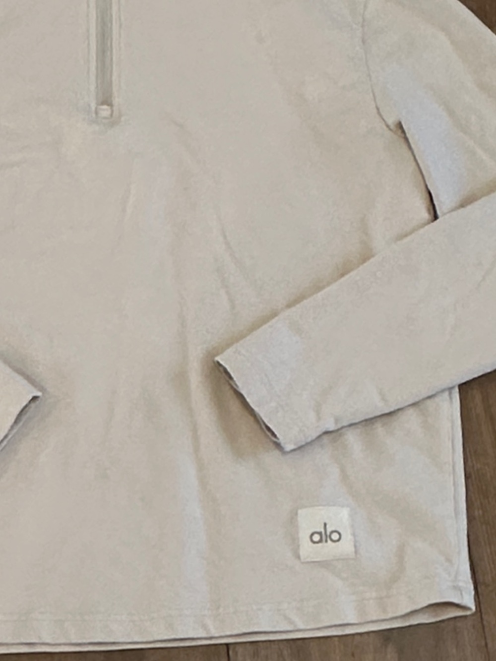 Alo Yoga Double Take long sleeve 1/4 zip medium cream colored - Picture 2 of 5
